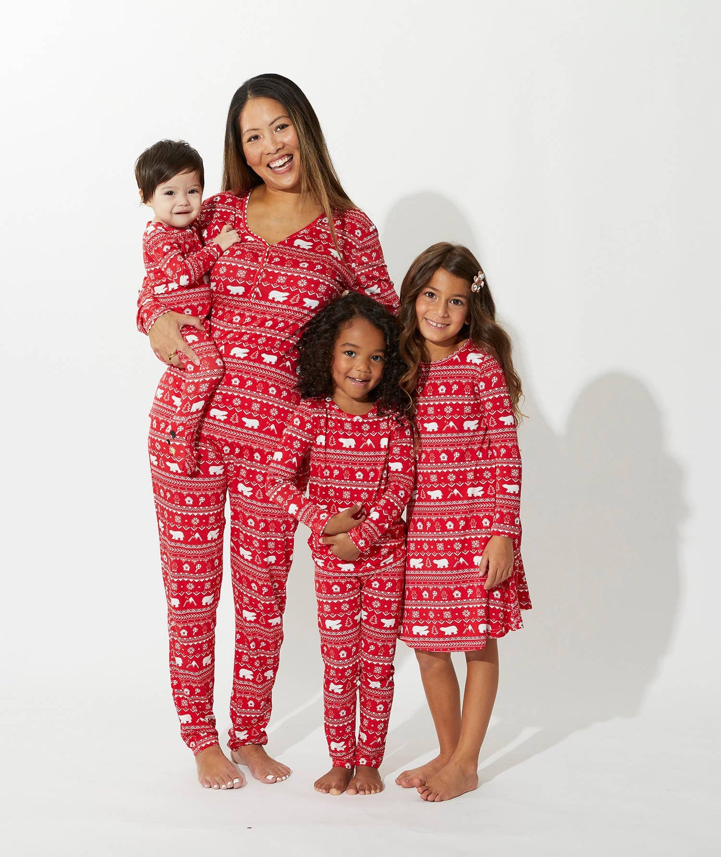 Christmas Pajamas: Polar Isle Red Bamboo Kids Two-Piece Set: 7/8Y