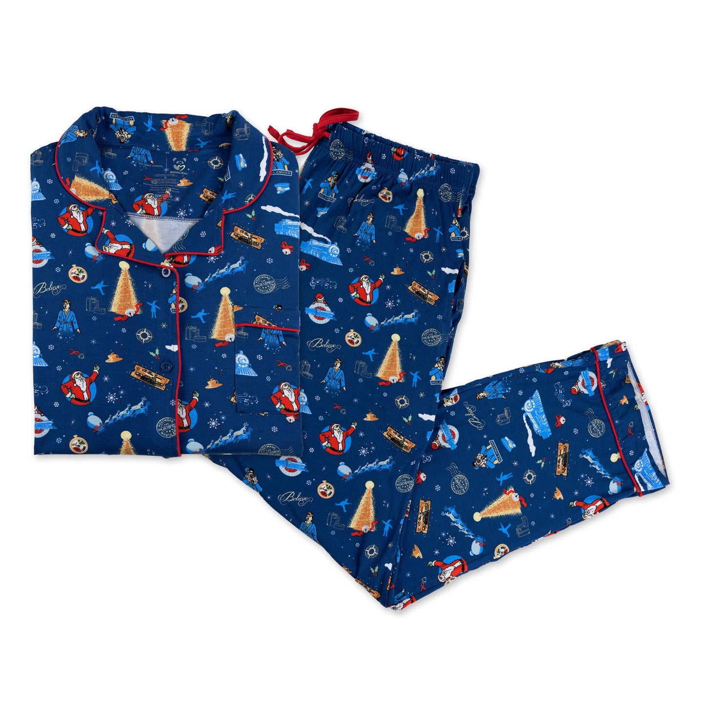 The Polar Express Bamboo Men's Pajama Set: L
