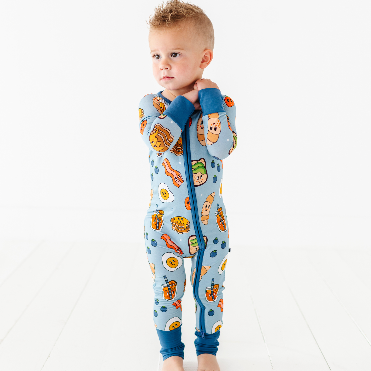 Blue Breakfast Convertible Footie: 18-24 Months