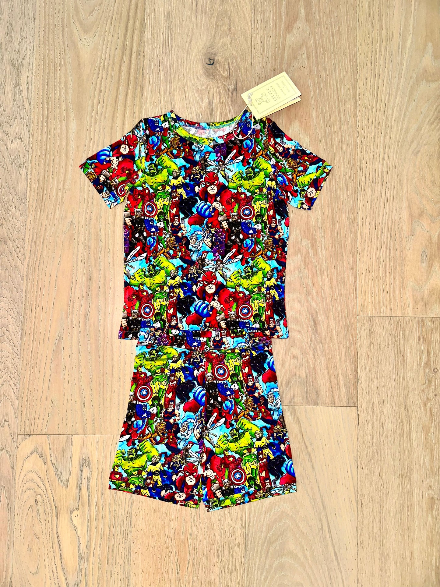 Bamboo (Bentley) Short Sleeve Shorts Lounge Set- HEROES & VILLAINS