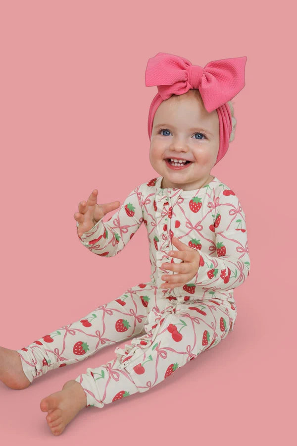 Dream Ruffle Romper- CHERRY BOW BERRY