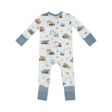 2 Way Zipper Convertible Romper- CONSTRUCTION ALPHABET