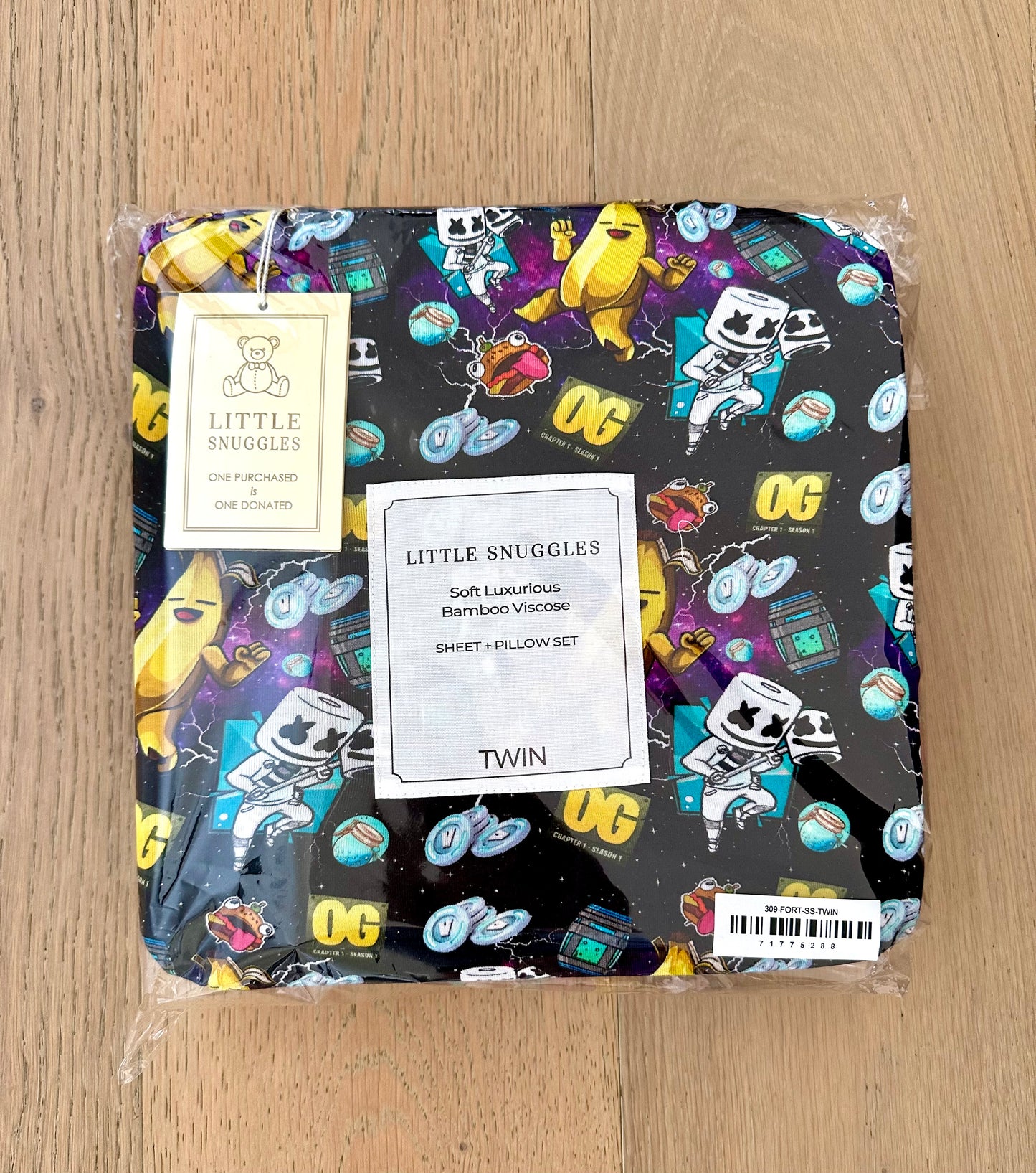 Bamboo Bedding Separates- HAPPY FORT NIGHT TWIN SHEET SET