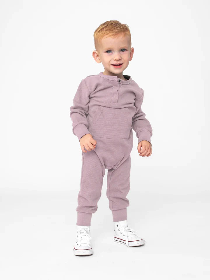 Little Bipsy Waffle Romper- THISTLE