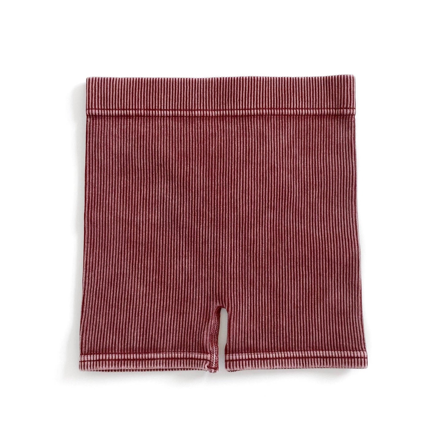 ACID WASH BIKER SHORTS - CRIMSON: 12/18M