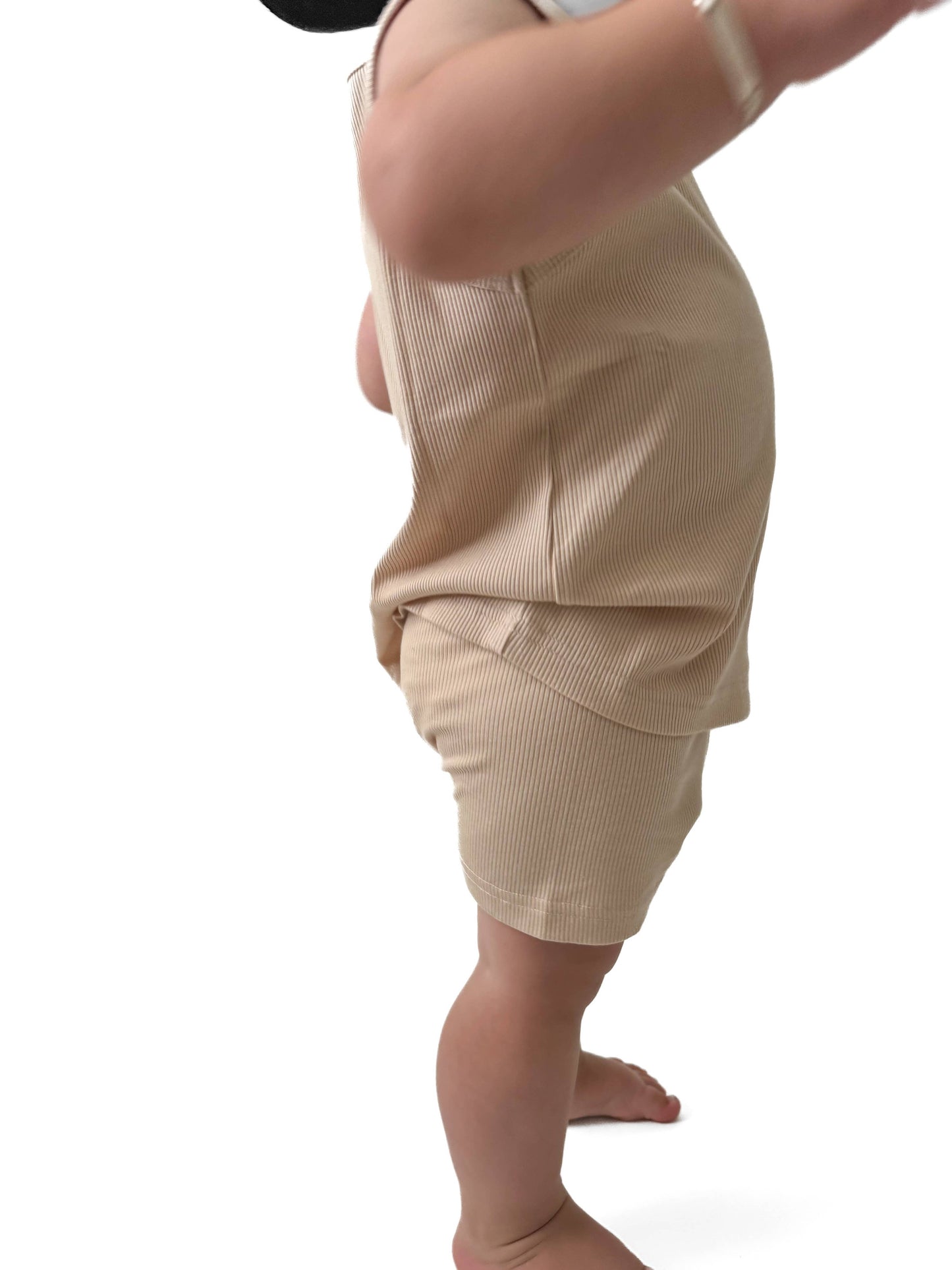 BAMBOO RIBBED POCKET TANK - SAND: 18-24M