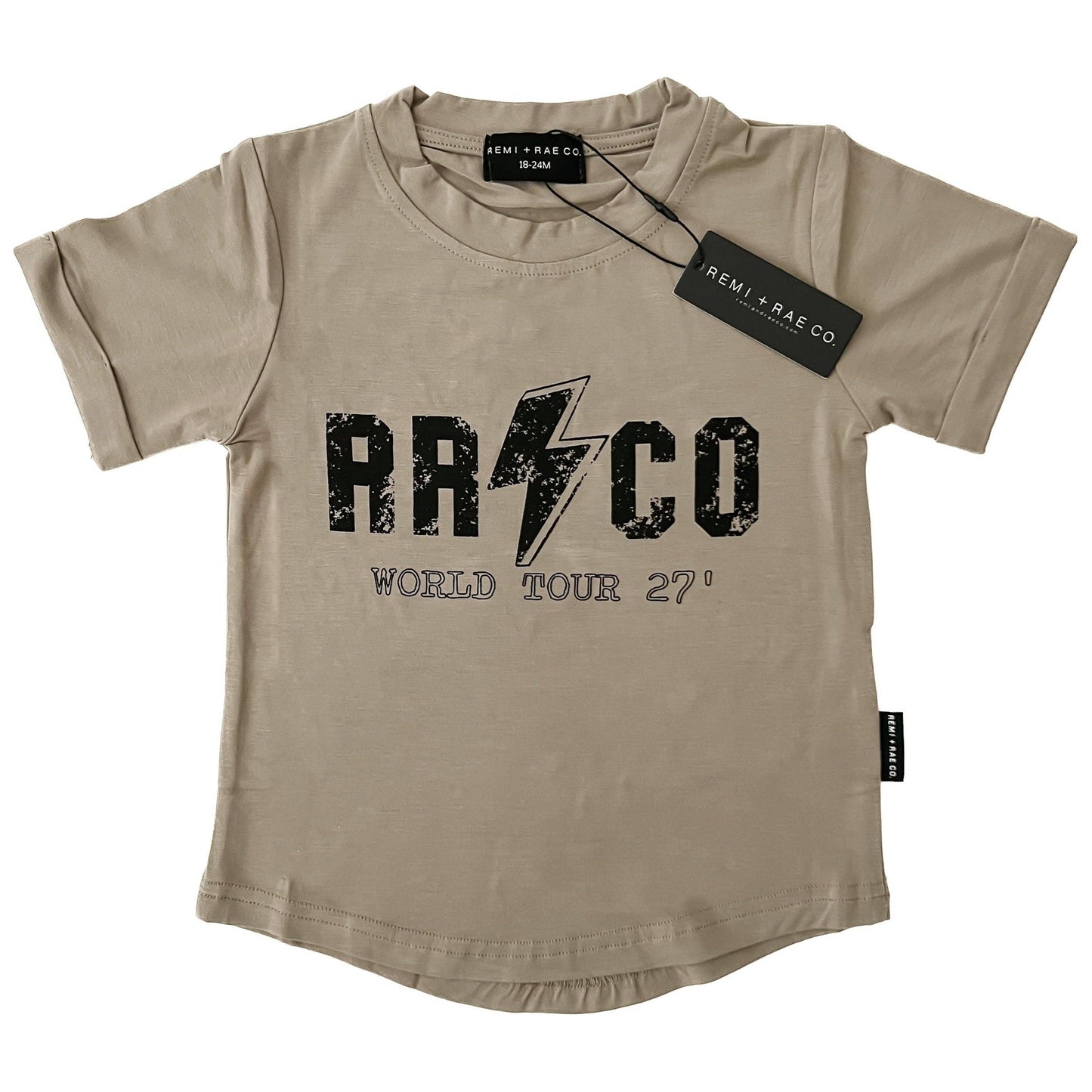 BAMBOO TEE - RRCO WORLD TOUR 27’ - DUNE: 12-18M