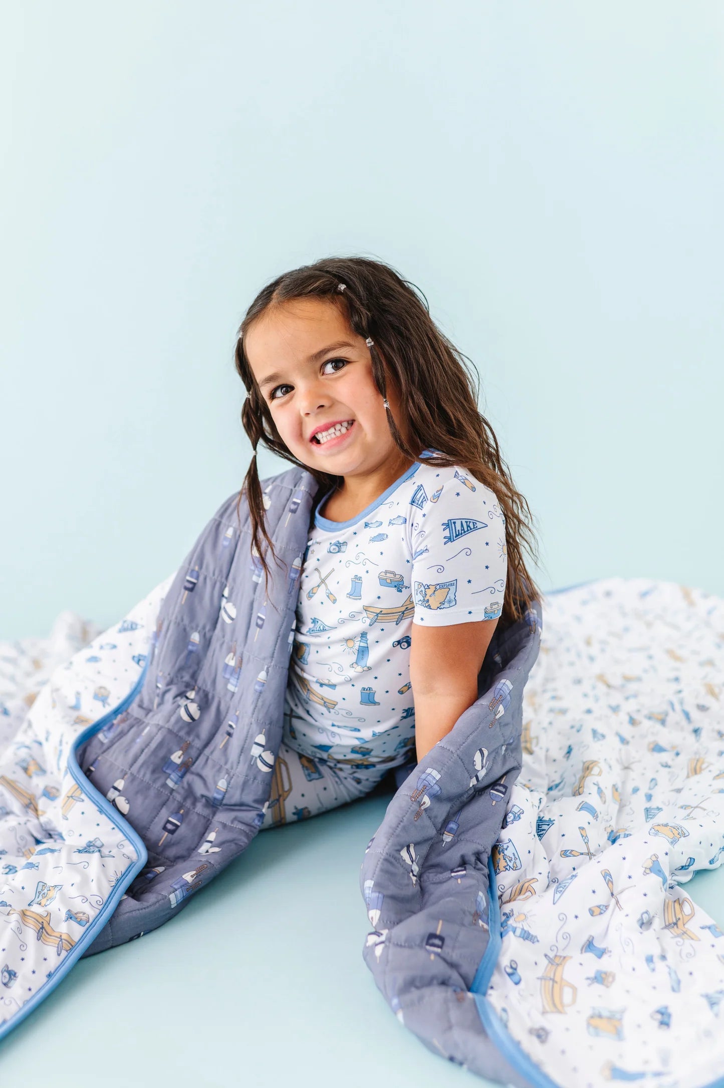 3 Layer Bamboo Blanket- LARGE QUILTED 60X80 1.0 Tog- LAKE IT OR LEAVE IT