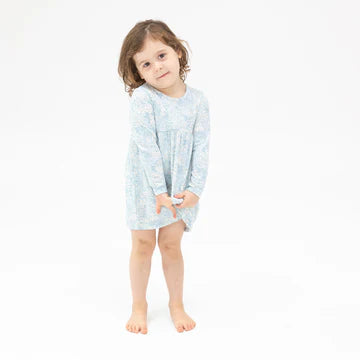 Simple Dress & Bloomer- BLUE MEADOW FLORAL