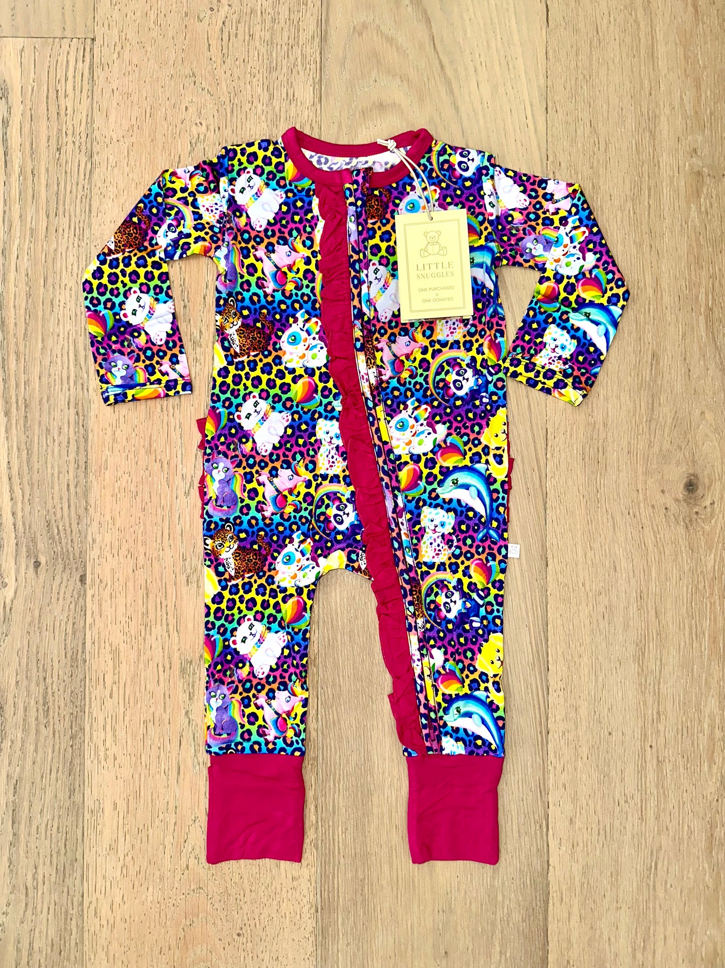 Bamboo Ruffle Zipper Romper (IVY)- RETRO KIDS NOSTALGIA