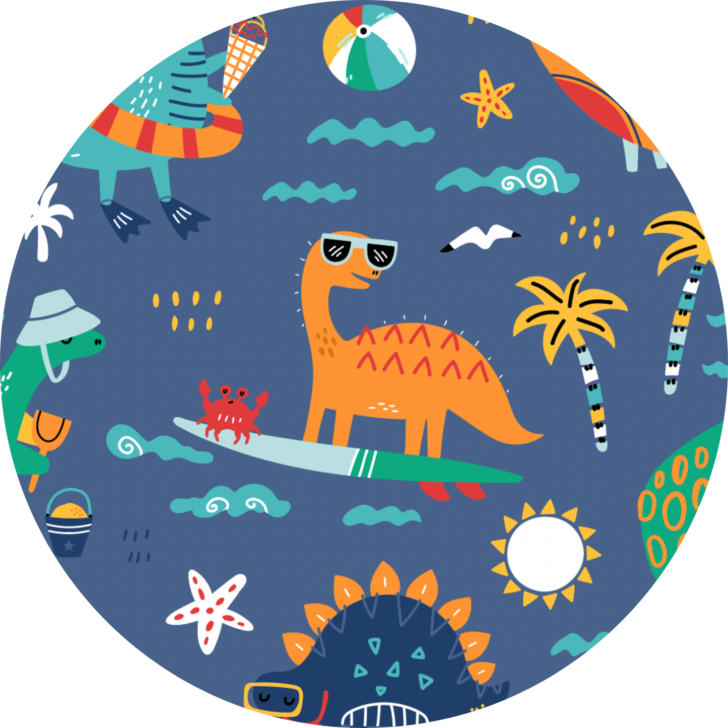 Blue Dino Boys Swim Trunks: 3T