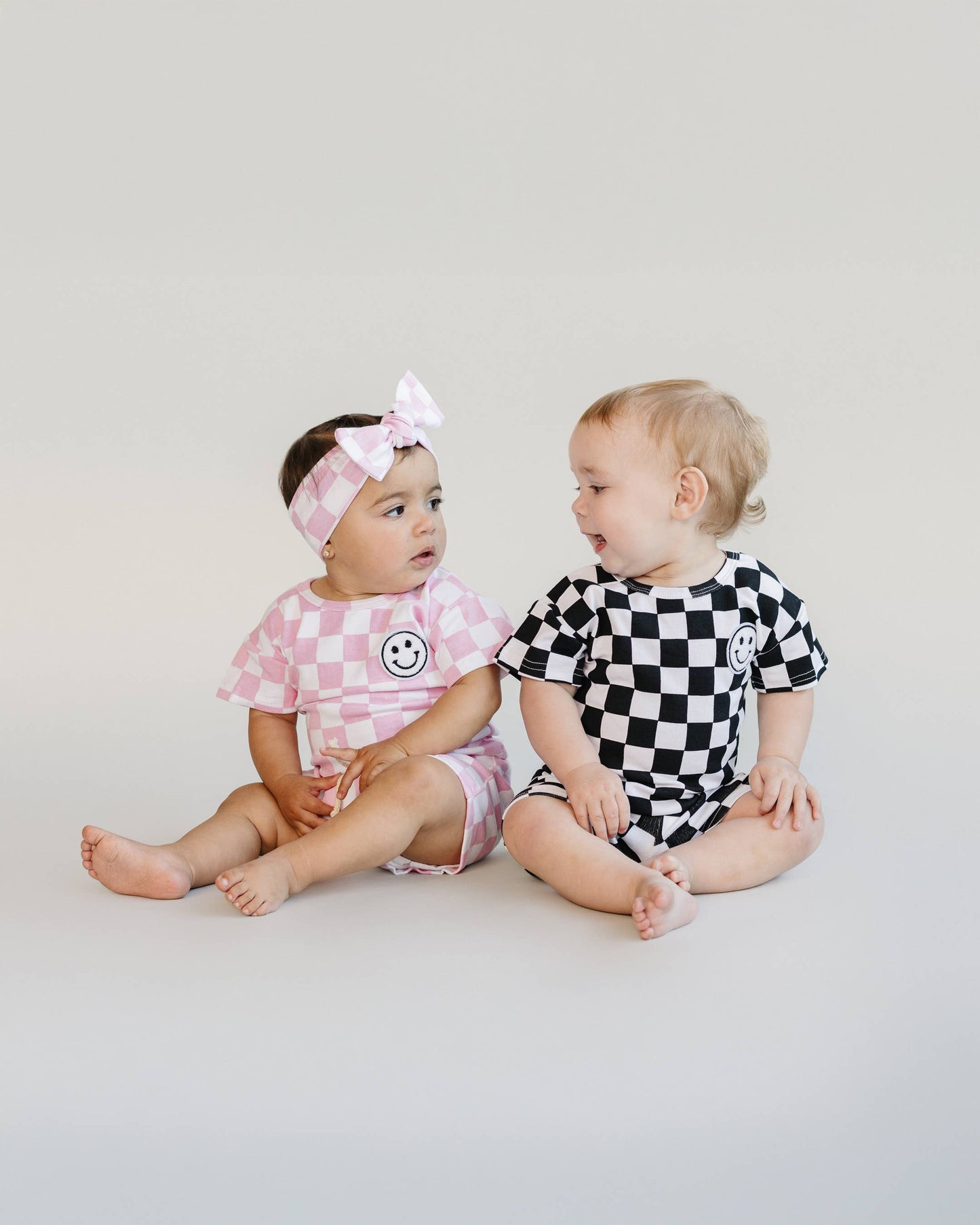 Checkered Shorts Set | Pink: 3T