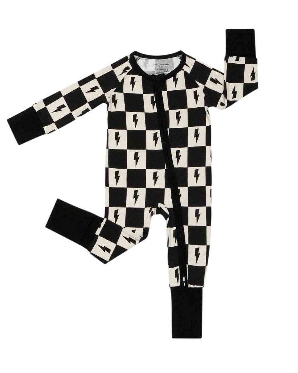 Bamboo Baby Clothing Zip Romper | Checks & Bolts: 12-18M