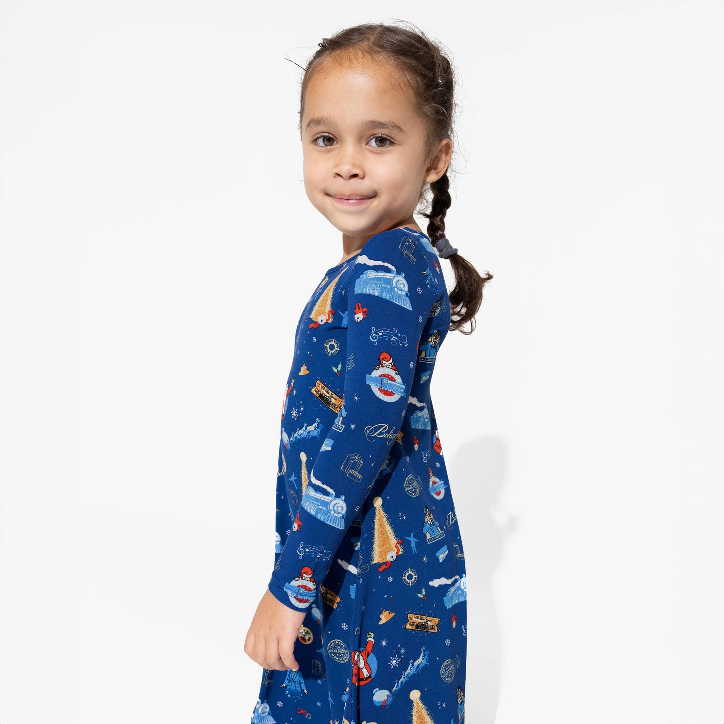 The Polar Express Bamboo Girls' Long Sleeve Dress: 3T