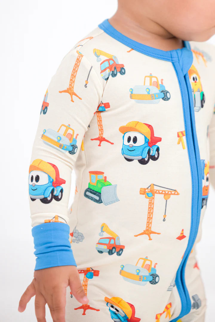 Bamboo Convertible Romper- LEO THE TRUCK CONSTRUCTION BUDDIES