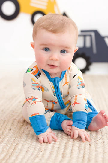 Bamboo Convertible Romper- LEO THE TRUCK CONSTRUCTION BUDDIES