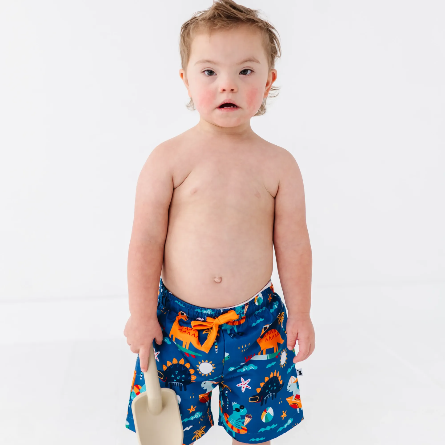 Blue Dino Boys Swim Trunks: 3T