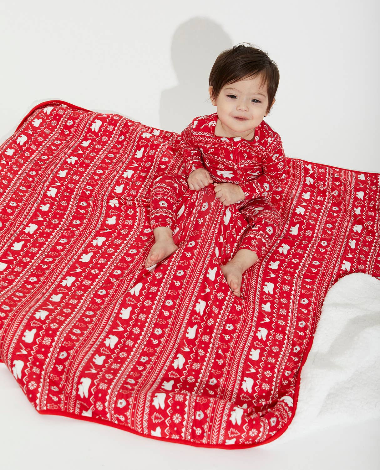 Christmas Pajamas: Polar Isle Red Bamboo Baby Sleepwear: 9-12 Months