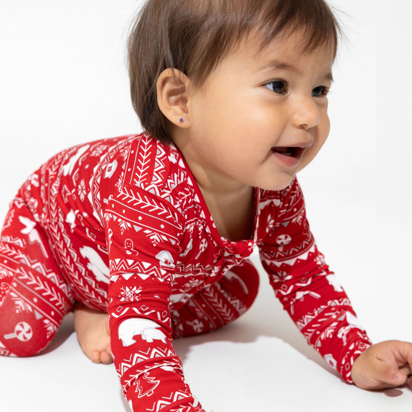 Christmas Pajamas: Polar Isle Red Bamboo Baby Sleepwear: 6-9 Months