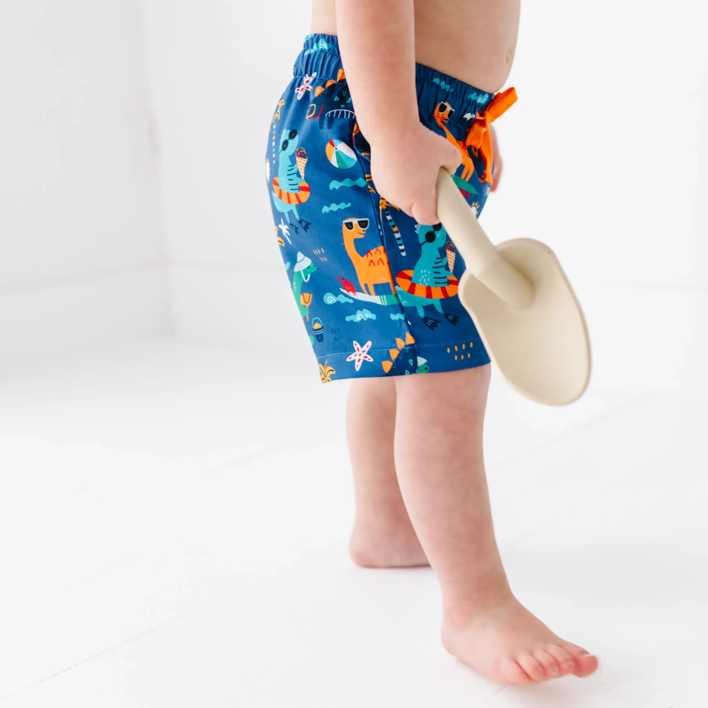 Blue Dino Boys Swim Trunks: 3T