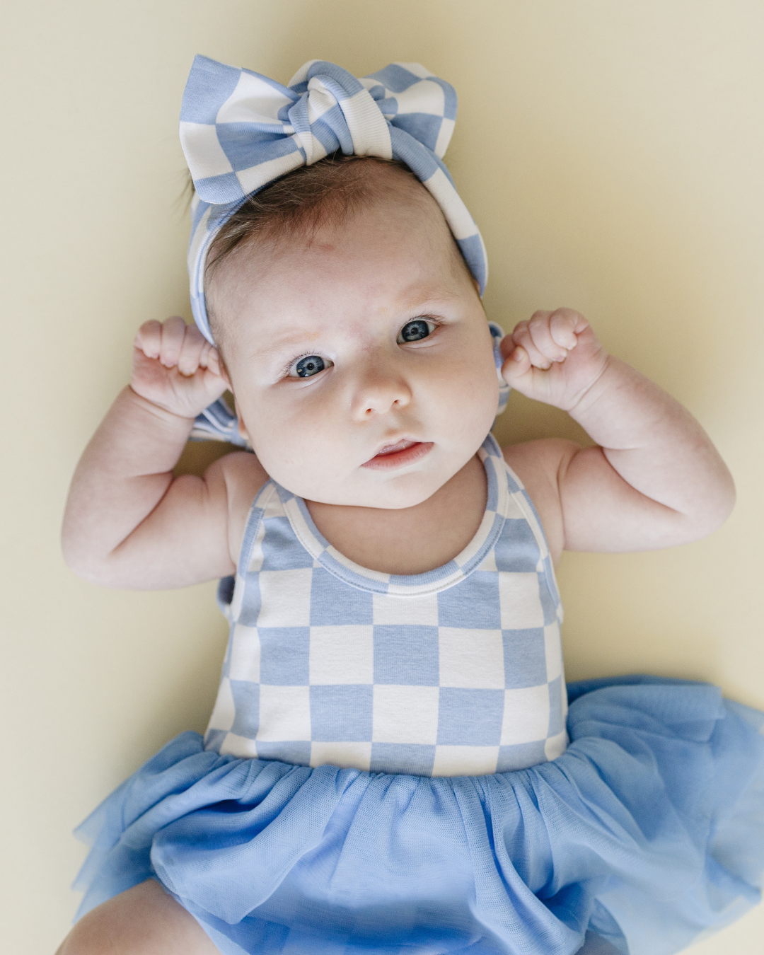 Checkered Headband | Blue: One Size