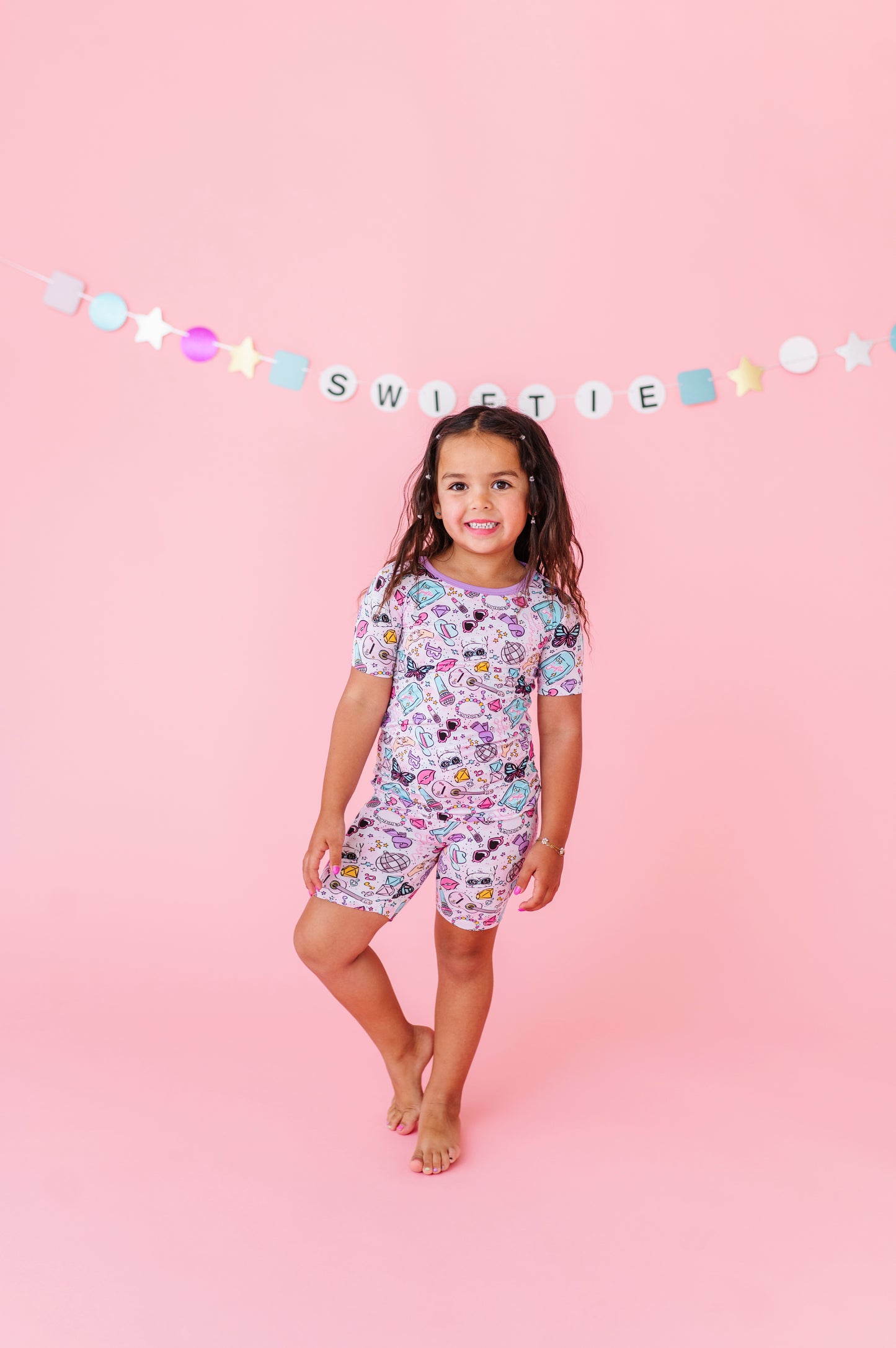 Short Sleeve Pajama Set- LOOK WHAT YOU MADE ME SNOOZE SWIFTIES