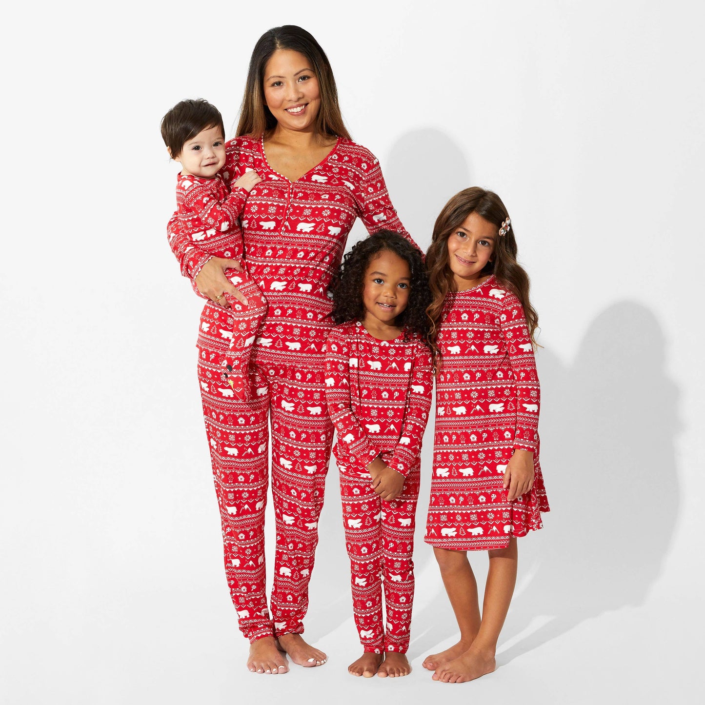 Christmas Pajamas: Polar Isle Red Bamboo Baby Sleepwear: 6-9 Months