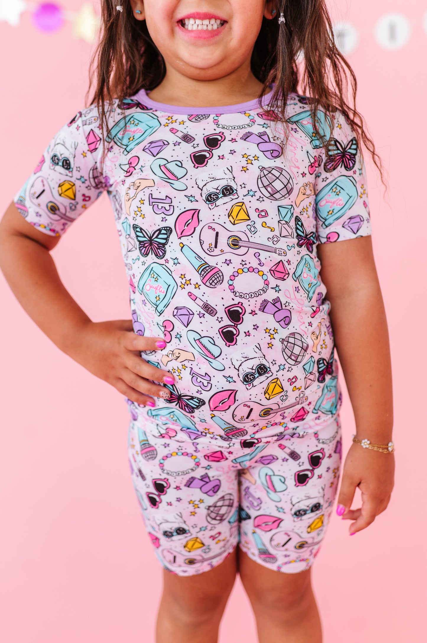 Short Sleeve Pajama Set- LOOK WHAT YOU MADE ME SNOOZE SWIFTIES