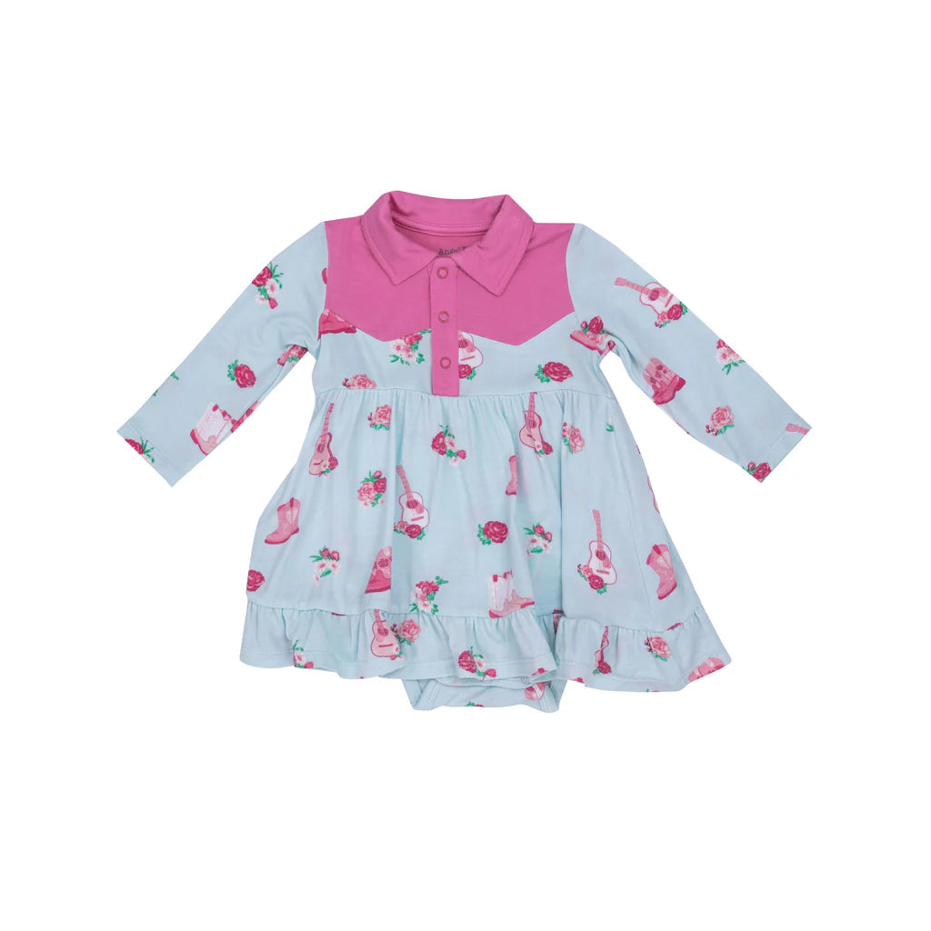 Long Sleeve Bodysuit Dress- FANCY COWGIRL