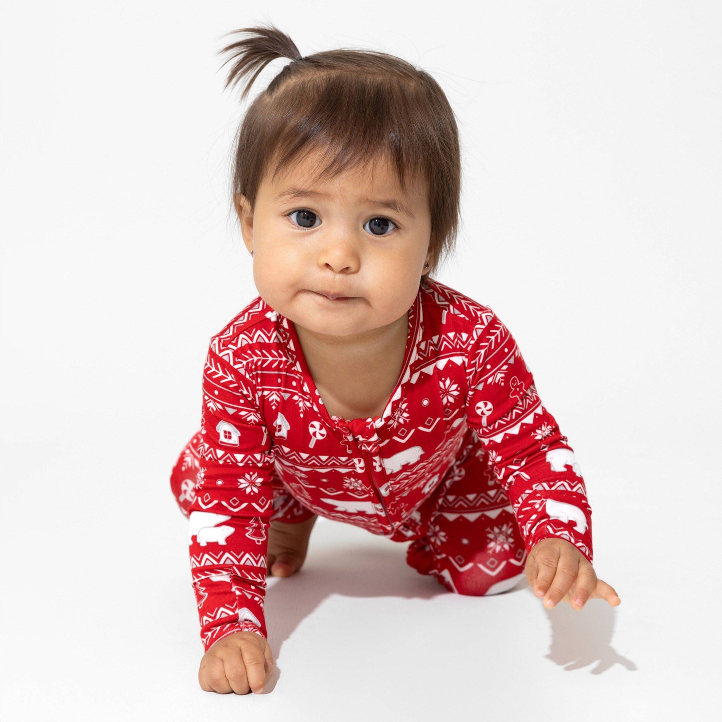 Christmas Pajamas: Polar Isle Red Bamboo Baby Sleepwear: 6-9 Months