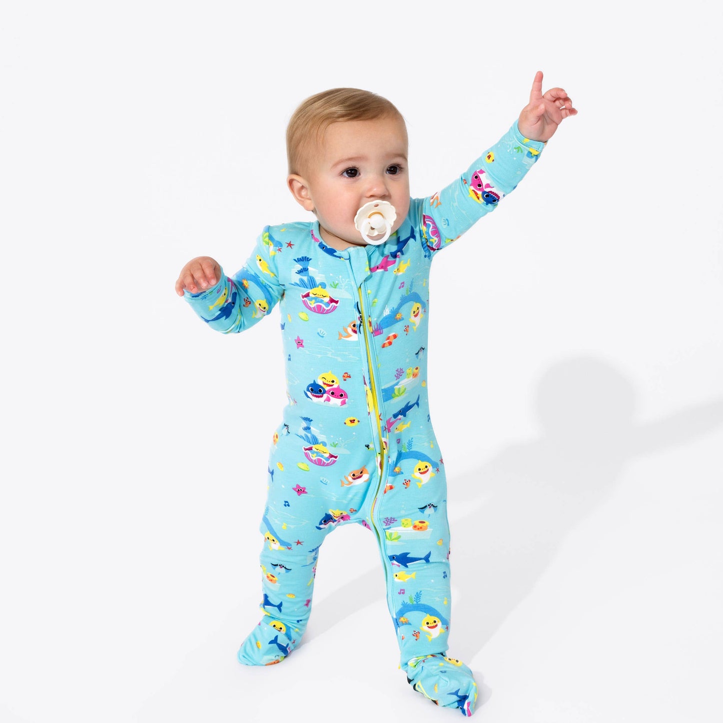 Baby Shark Bamboo Convertible Footie: 18-24 Months