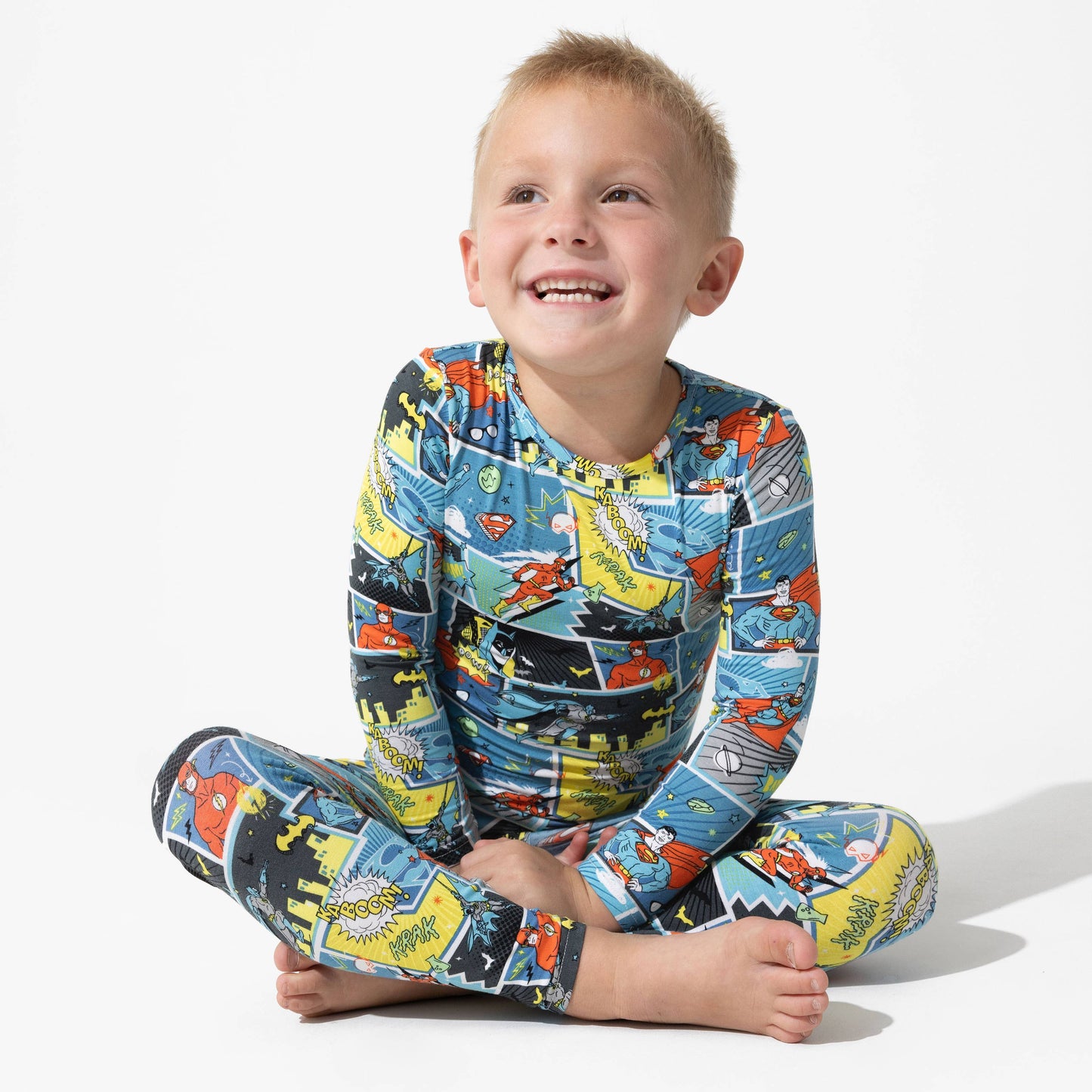 Justice League Heroes Bamboo Kids Pajamas: 9/10Y