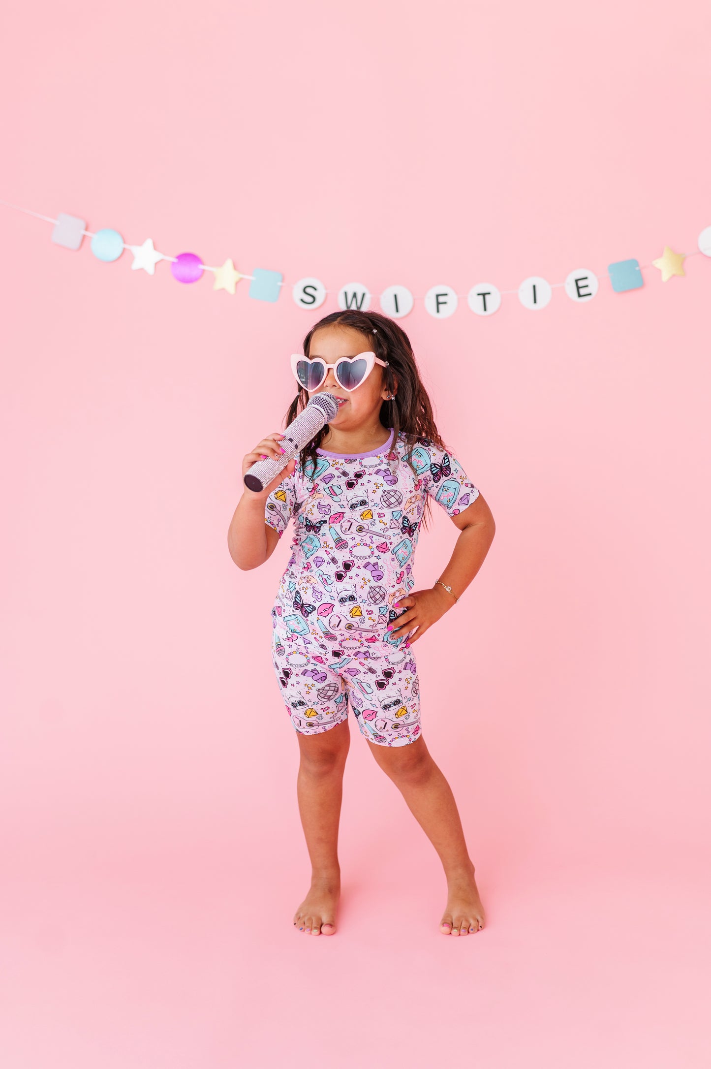 Short Sleeve Pajama Set- LOOK WHAT YOU MADE ME SNOOZE SWIFTIES