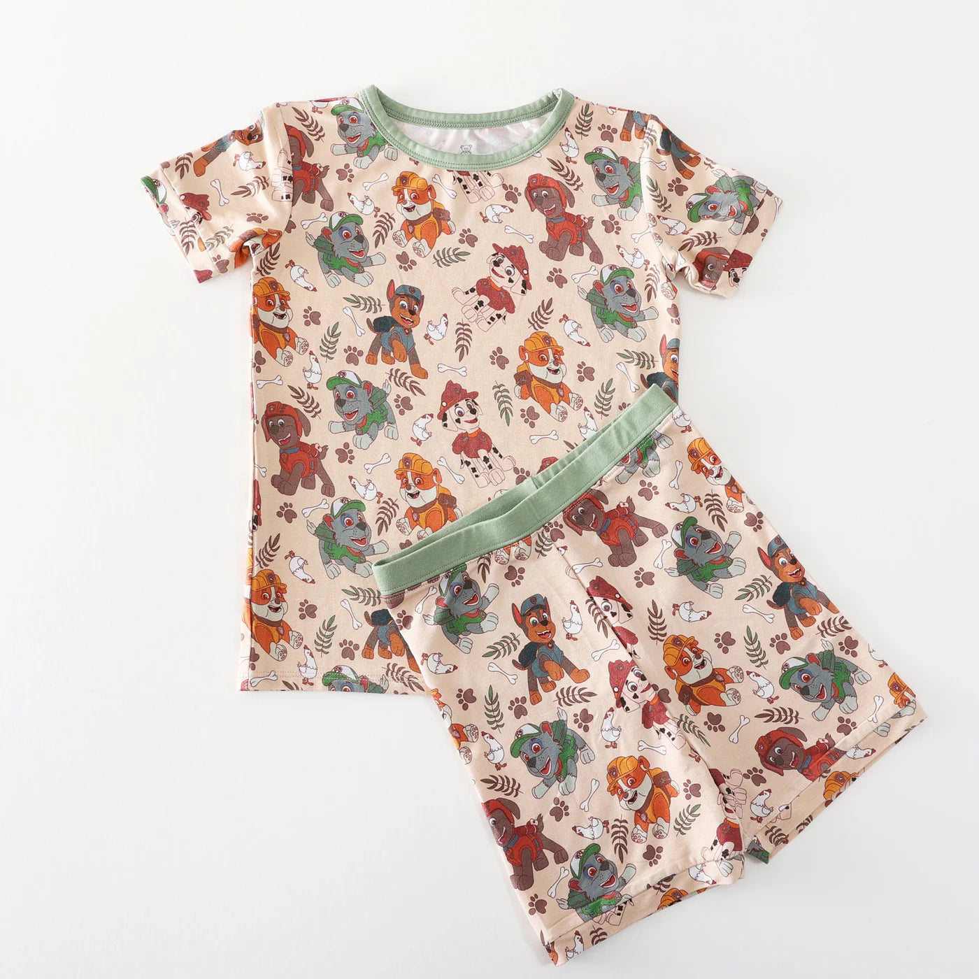 Bamboo Short Sleeve Shorts Lounge Set (Bentley)- FUN FAVORITES CHICKALETTA PAW PATROL