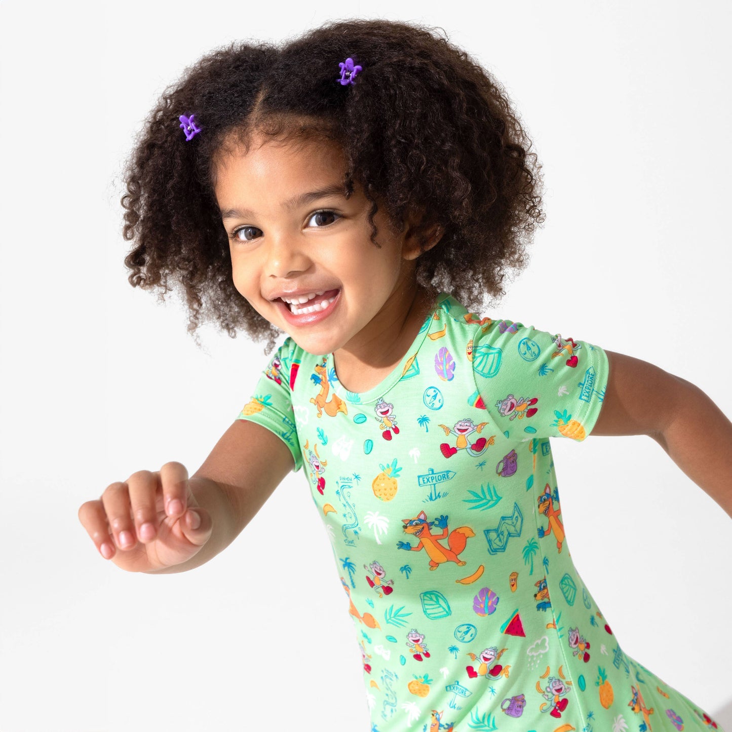 Dora: Boots' Jungle Adventure Bamboo Girls' Short Sleeve Dress