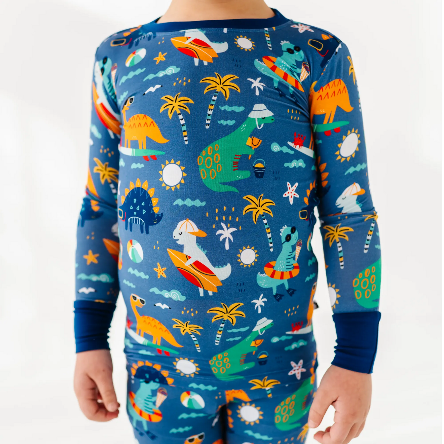 Blue Dino Kid Pajamas: 4T