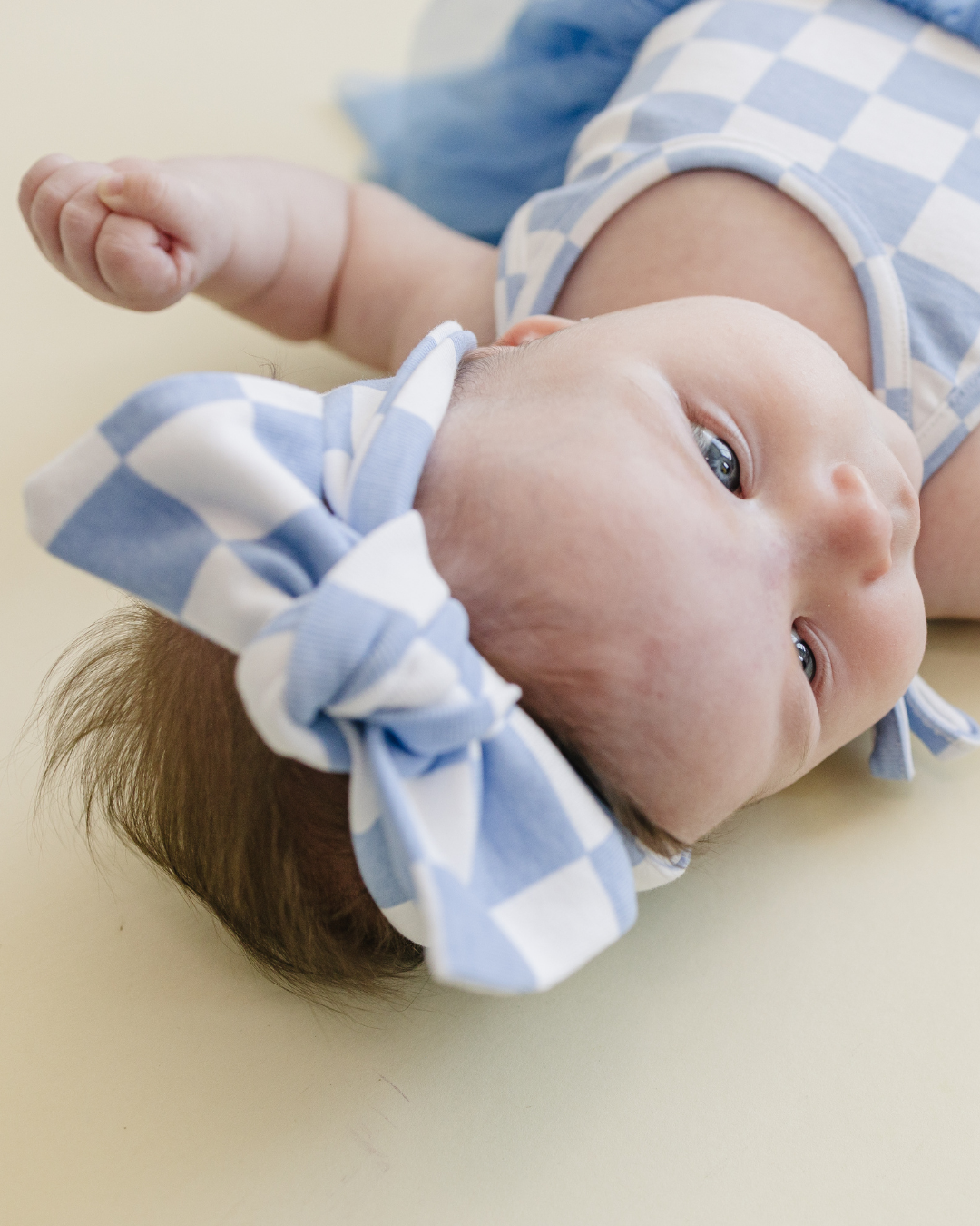 Checkered Headband | Blue: One Size