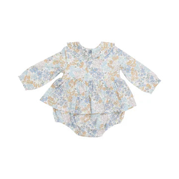 Ruffled Peter Pan Collar Bubble with Skirt- EDITH'S FLORAL