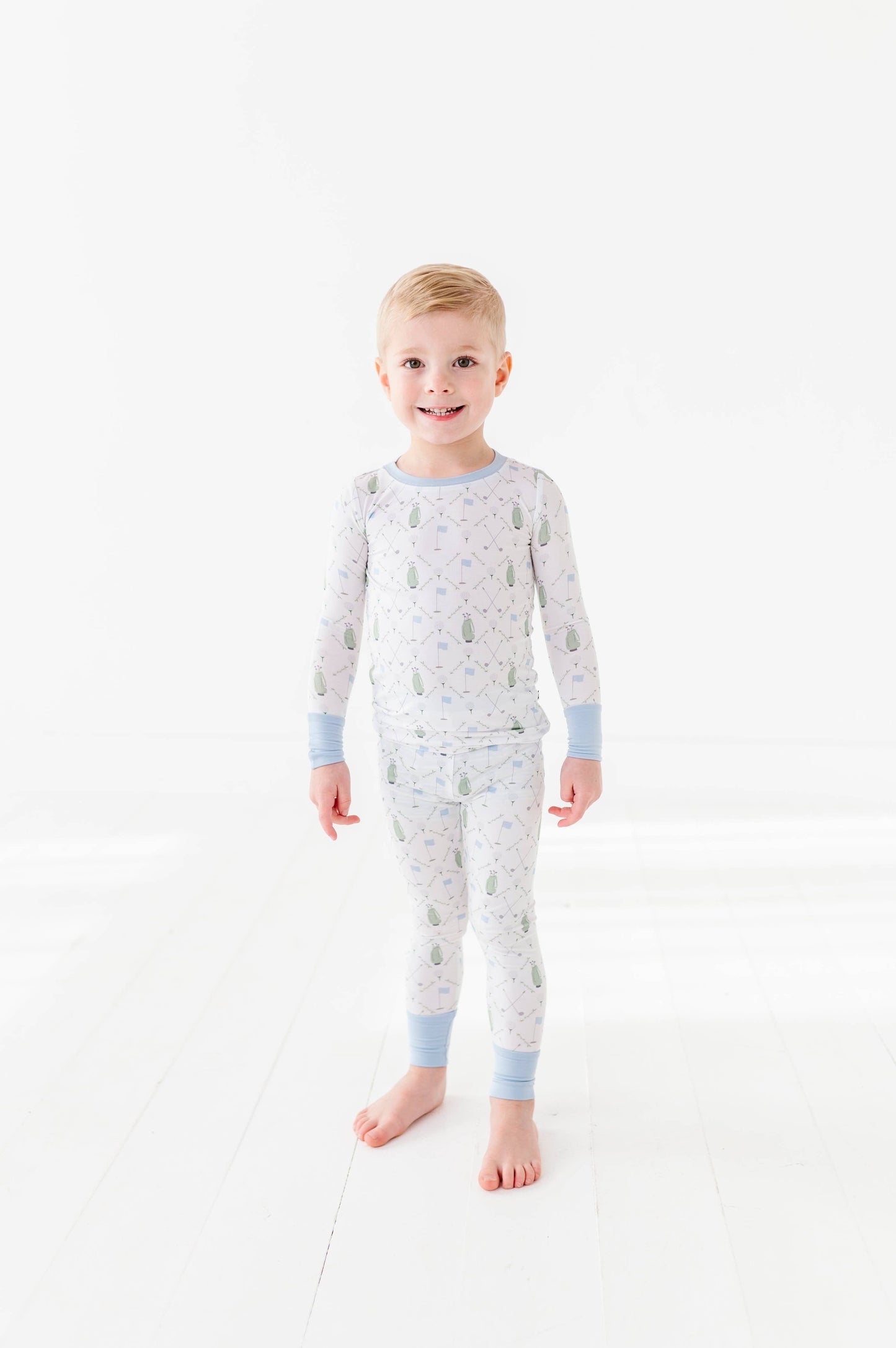 Dressed To the Tee Kids Pajamas Long Sleeves and Pants - Blue
