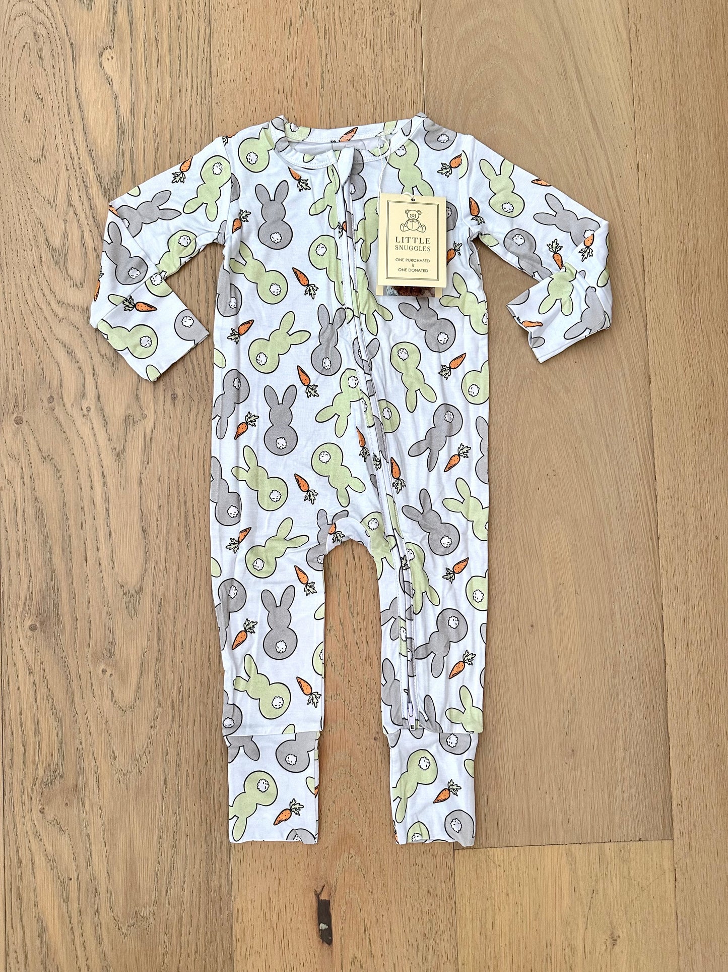 Bamboo (Connor) Zippy Romper- BOHO BLUE BUNNY