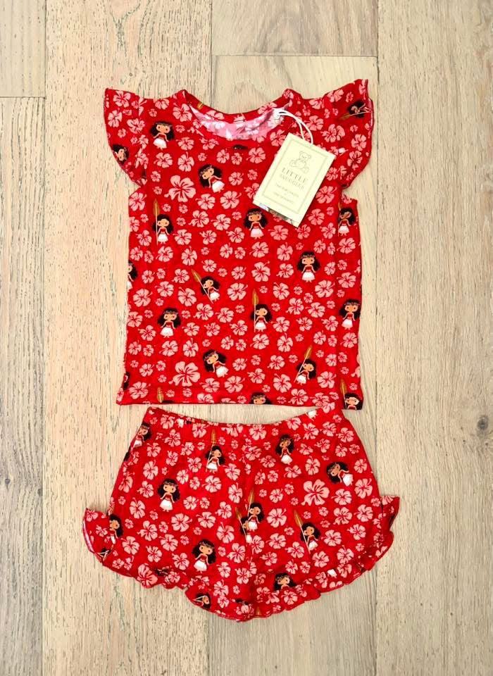 Bamboo Flutter Sleeve & Shorts Lounge Set (Olivia)- MAGICAL ISLAND PRINCESS