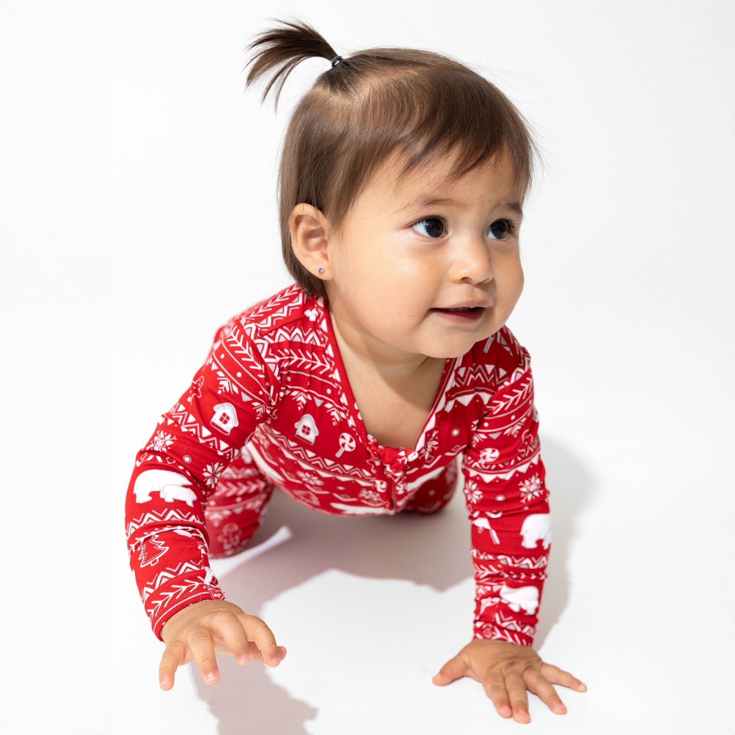 Christmas Pajamas: Polar Isle Red Bamboo Baby Sleepwear: 6-9 Months