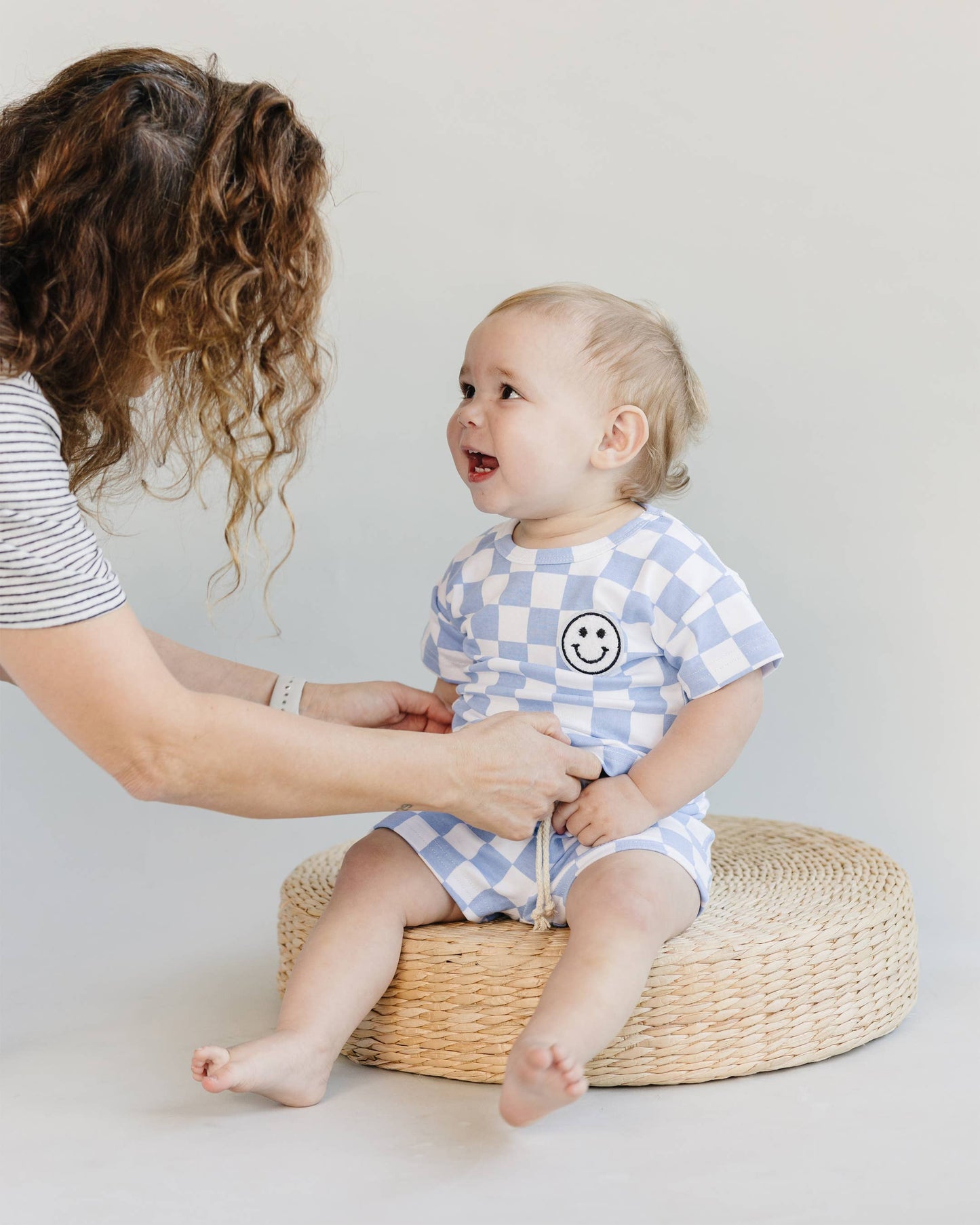 Checkered Shorts Set | Blue: 3T