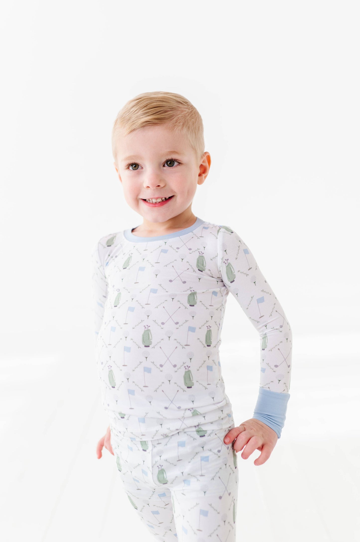 Dressed To the Tee Kids Pajamas Long Sleeves and Pants - Blue