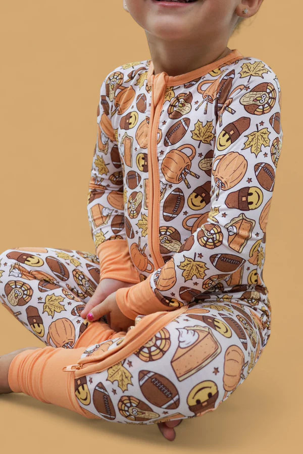 Dream Convertible Romper- TURKEY & TOUCHDOWNS