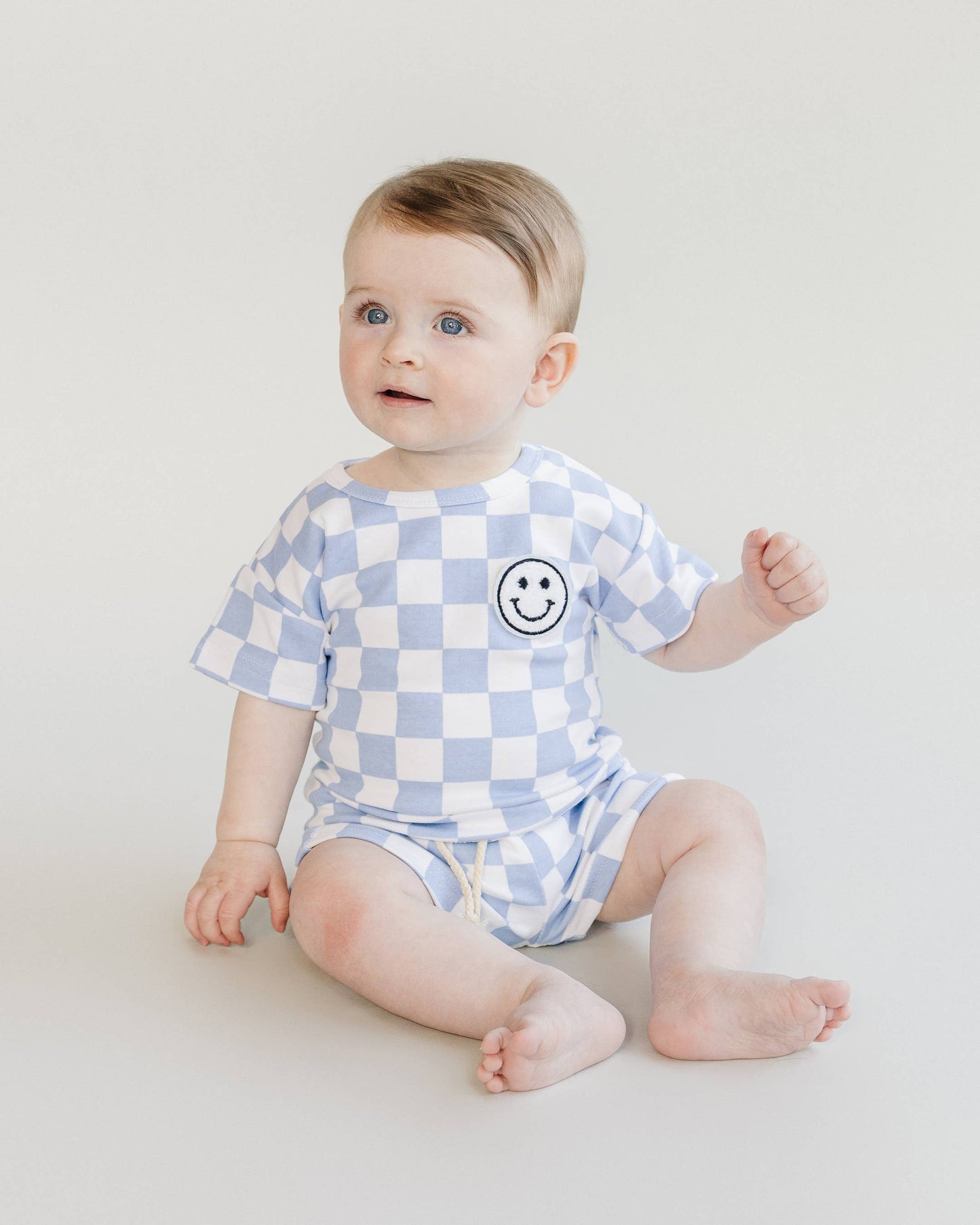 Checkered Shorts Set | Blue: 2T