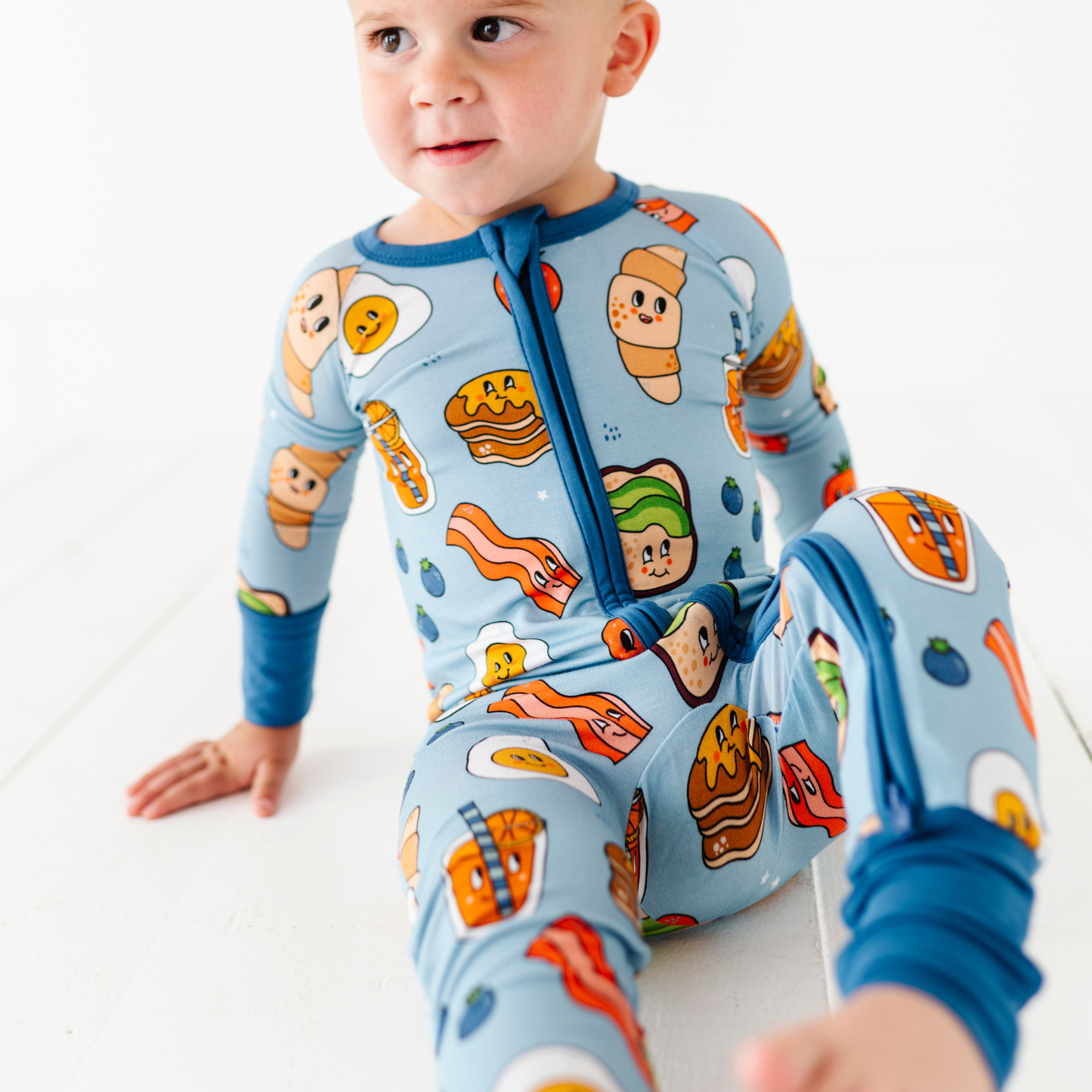 Blue Breakfast Convertible Footie: 12-18 Months