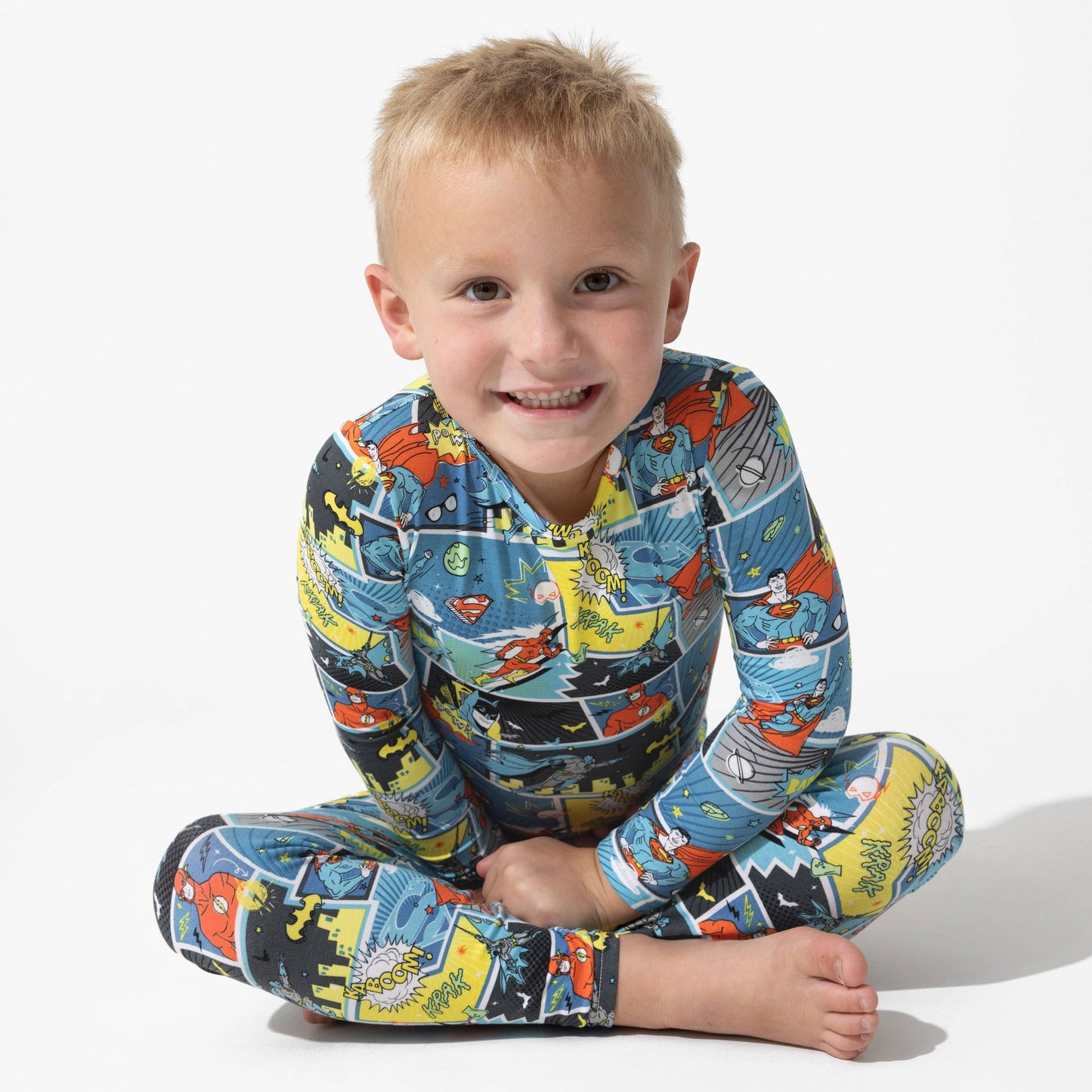 Justice League Heroes Bamboo Kids Pajamas: 9/10Y