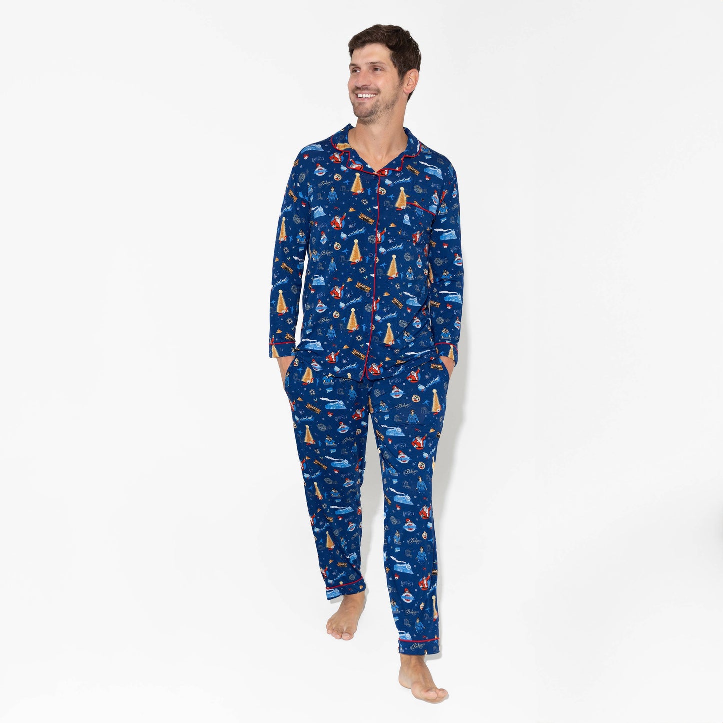 The Polar Express Bamboo Men's Pajama Set: L
