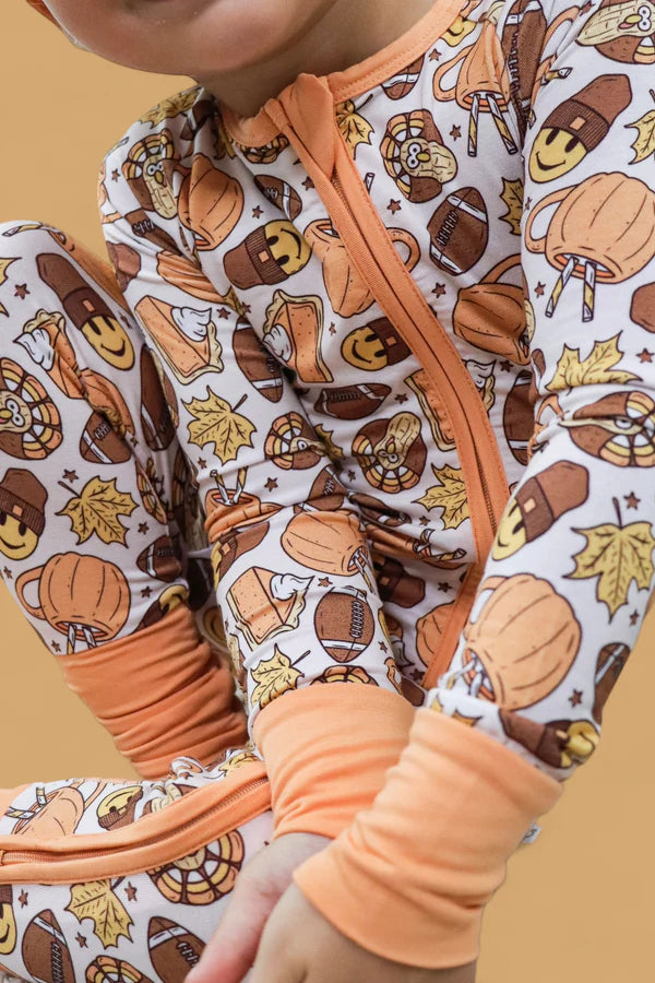 Dream Convertible Romper- TURKEY & TOUCHDOWNS